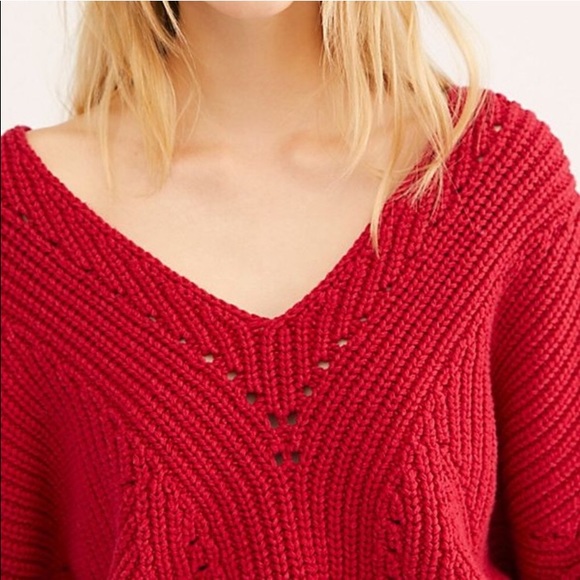 Free People All Day Long V-Neck Sweater - Picture 3 of 6